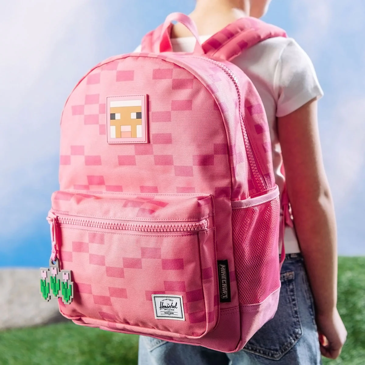 Herschel Supply x Minecraft Kids Heritage Backpack - Pink Sheep - Image 5