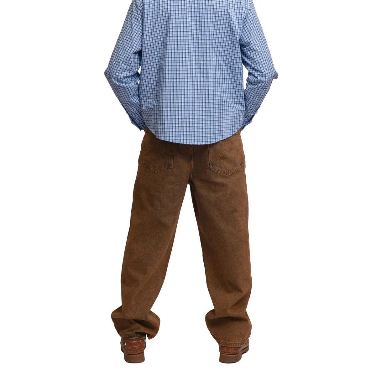 Hoddle Primary Logo Shirt - Gingham Blue - Image 4