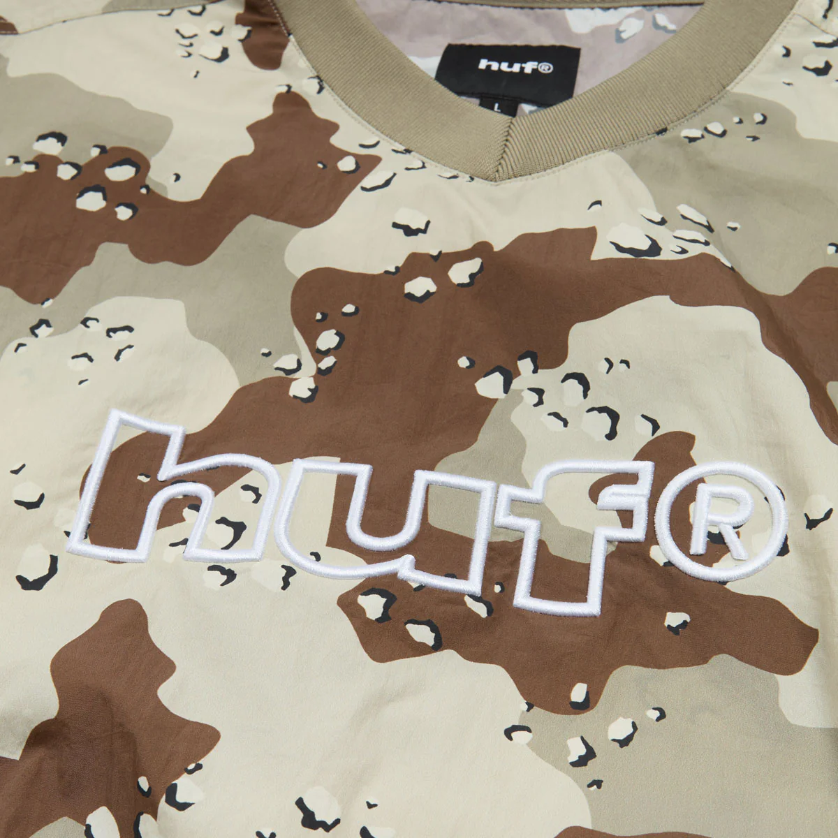 HUF 89 Pullover Camo Long Sleeve Wind Shirt - Brown - Image 3