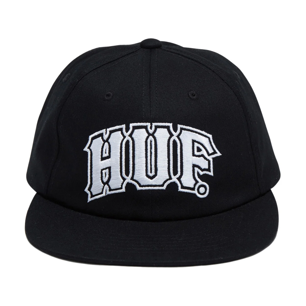 HUF Classic Arch Snapback Hat - Black/White - Image 2