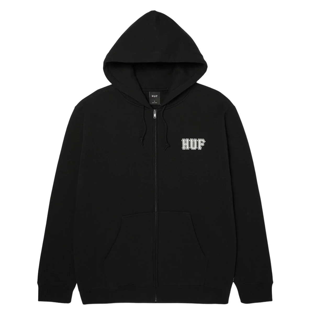 HUF Classic Logo Full Zip Hoodie - Black