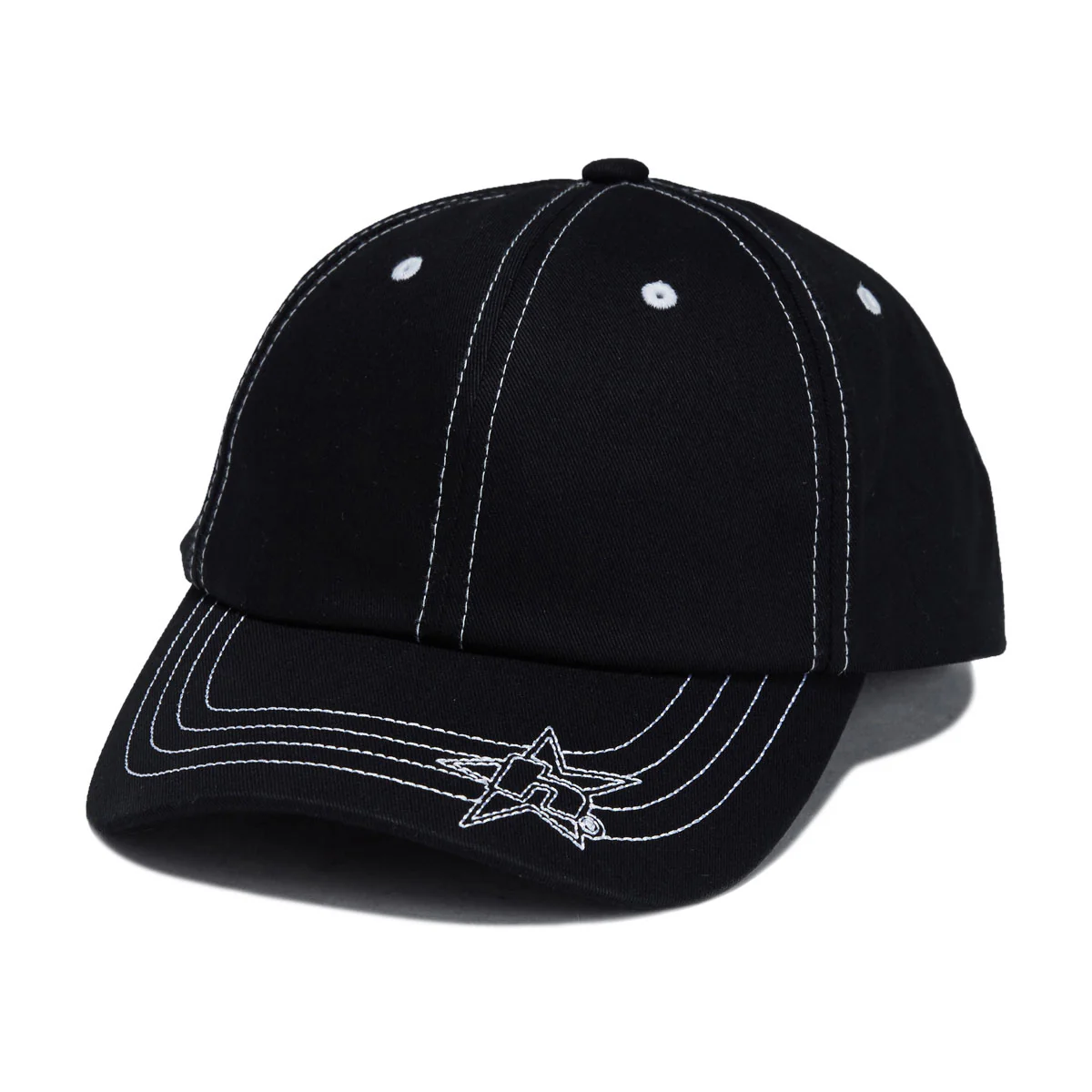 HUF Contrast H Star Snapback Hat - Black