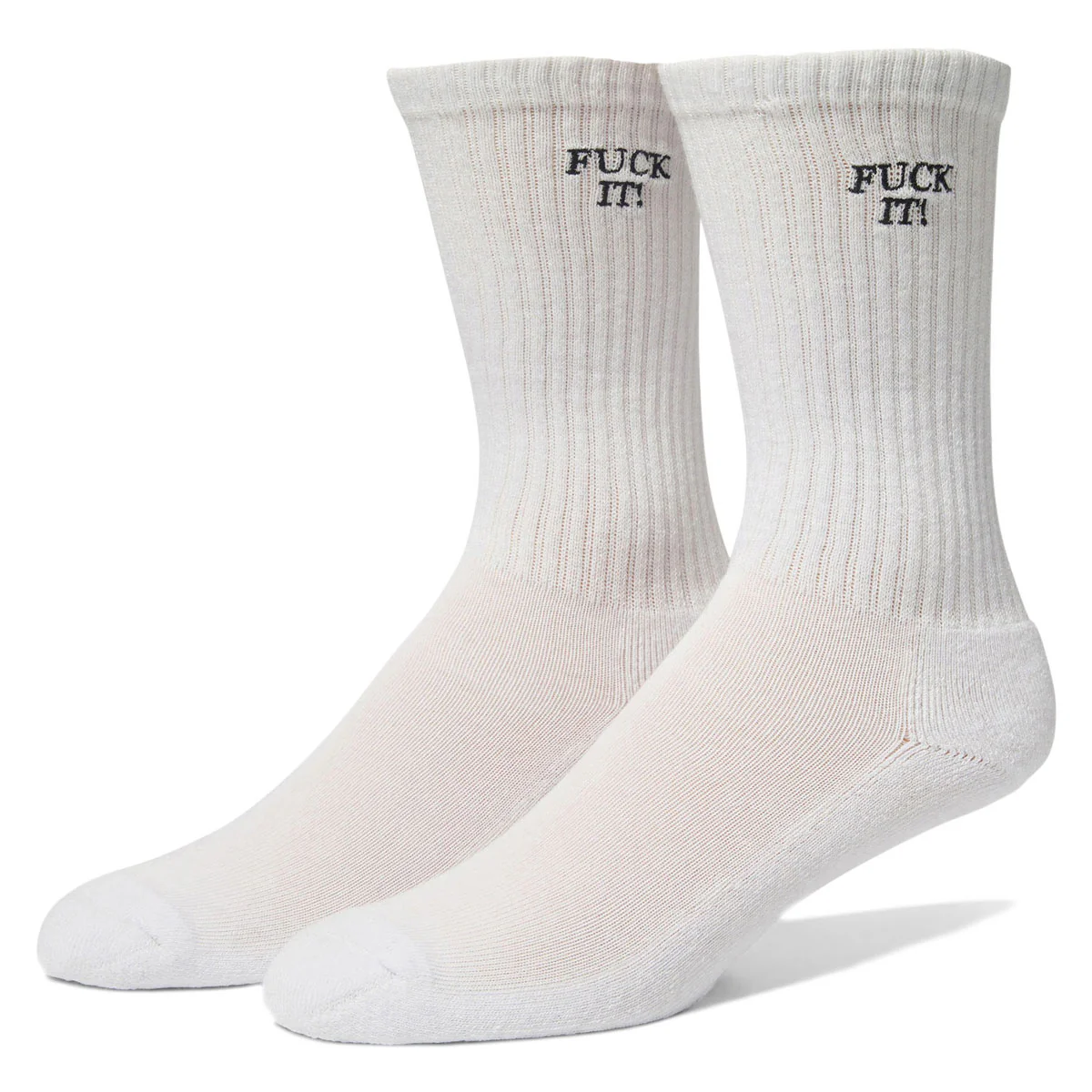 HUF Fuck It Embroidered Socks - White