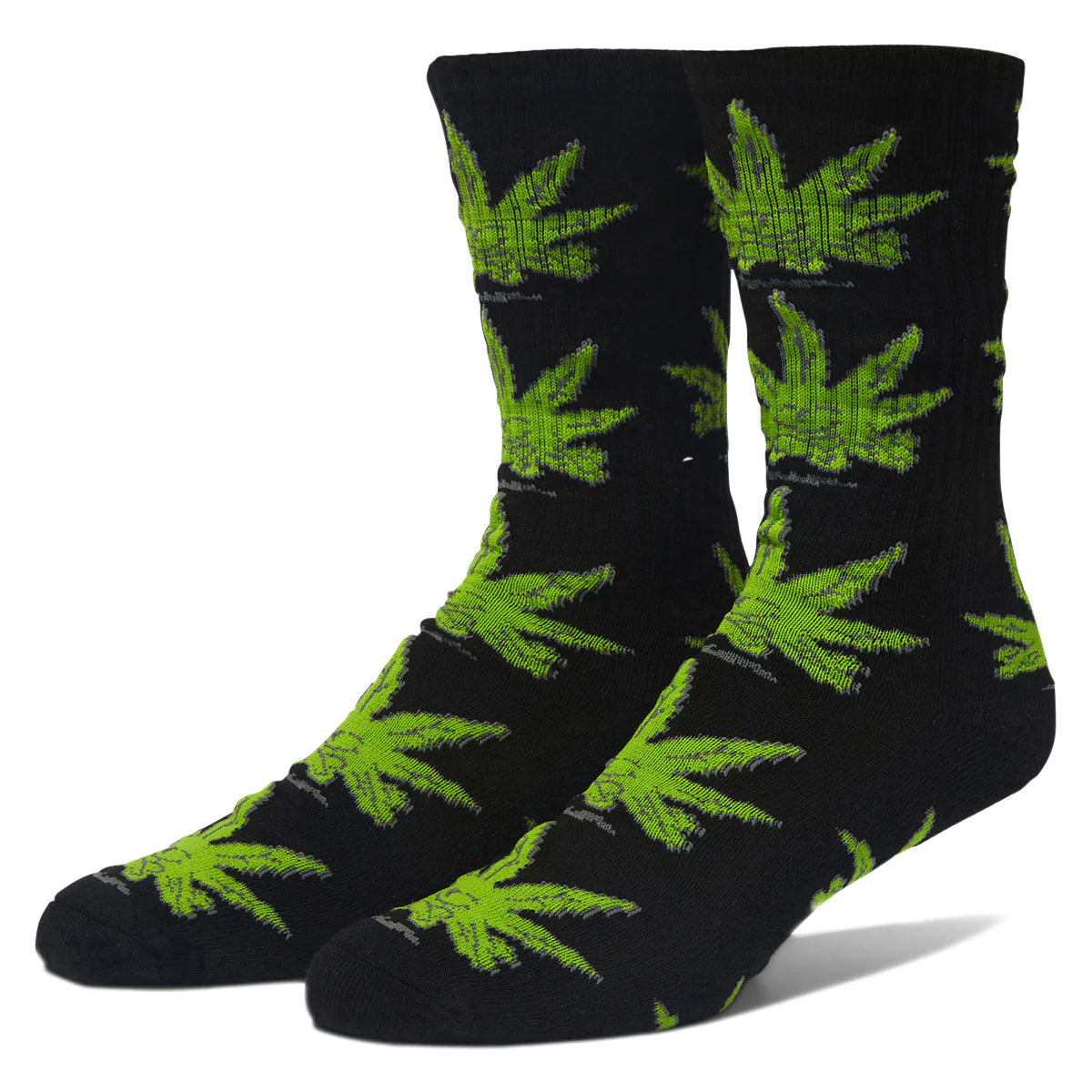 HUF Green Buddy Crew Socks - Black II