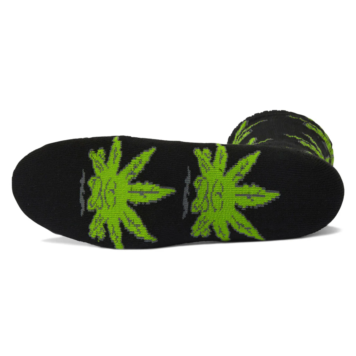 HUF Green Buddy Crew Socks - Black II - Image 2