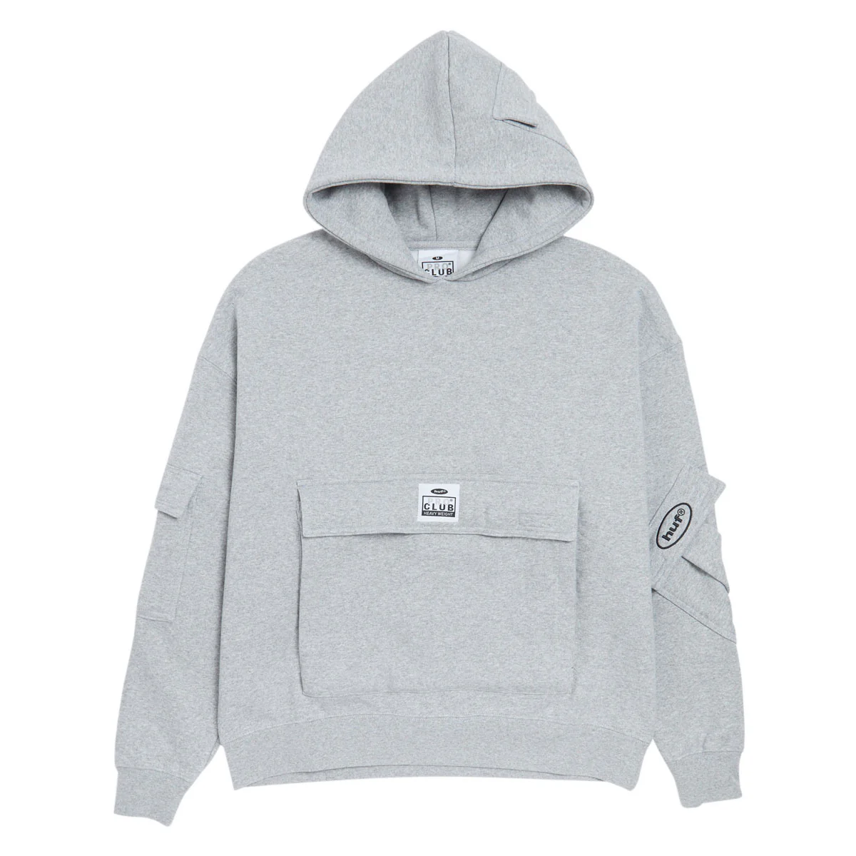 HUF x Pro Club Multi Pocket Hoodie - Heather Grey