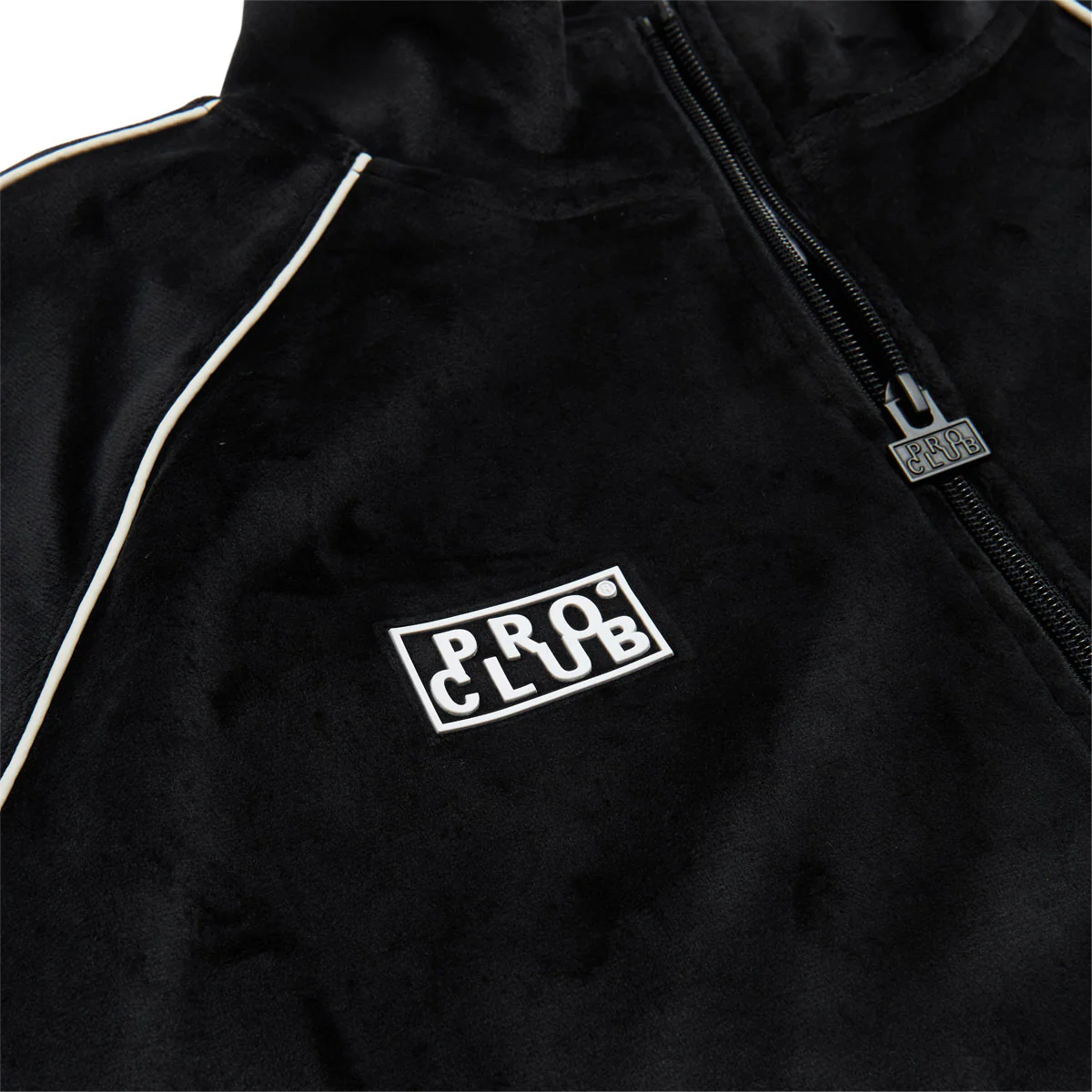 HUF x Pro Club Velour Track Jacket - Black - Image 4