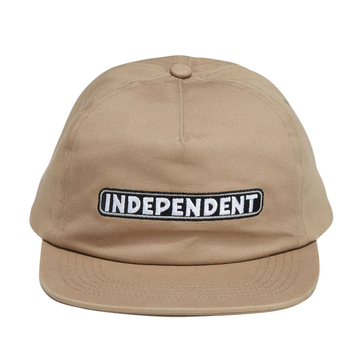 Independent Bar Logo Snapback Hat - Khaki - Image 5