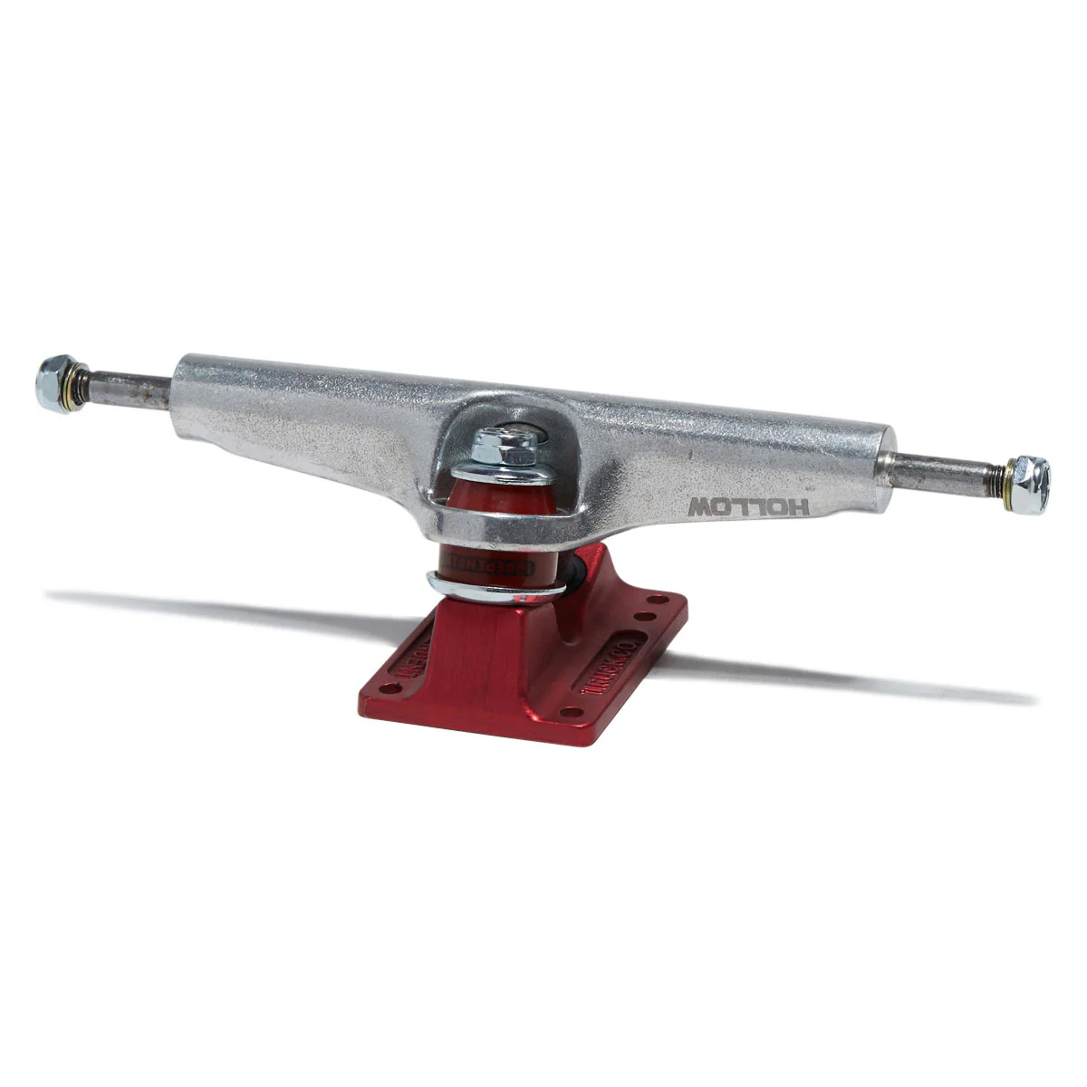 Independent Stage 4 Hollow Bar Logo Skateboard Trucks - Silver/Ano Red - 151mm - Image 2