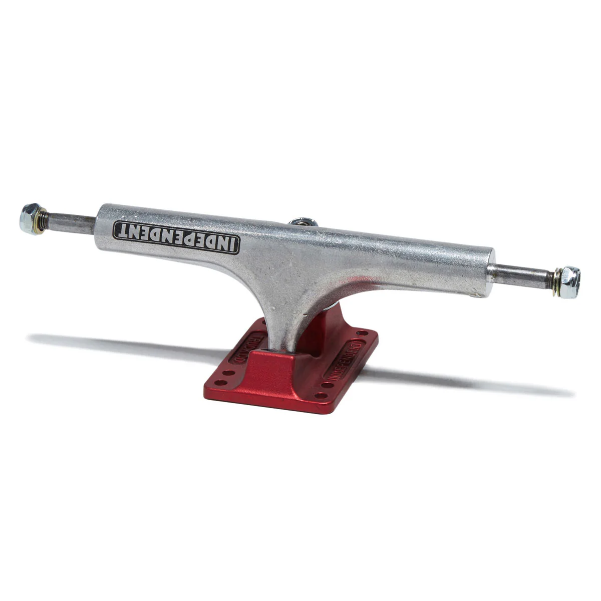 Independent Stage 4 Hollow Bar Logo Skateboard Trucks - Silver/Ano Red - 166mm