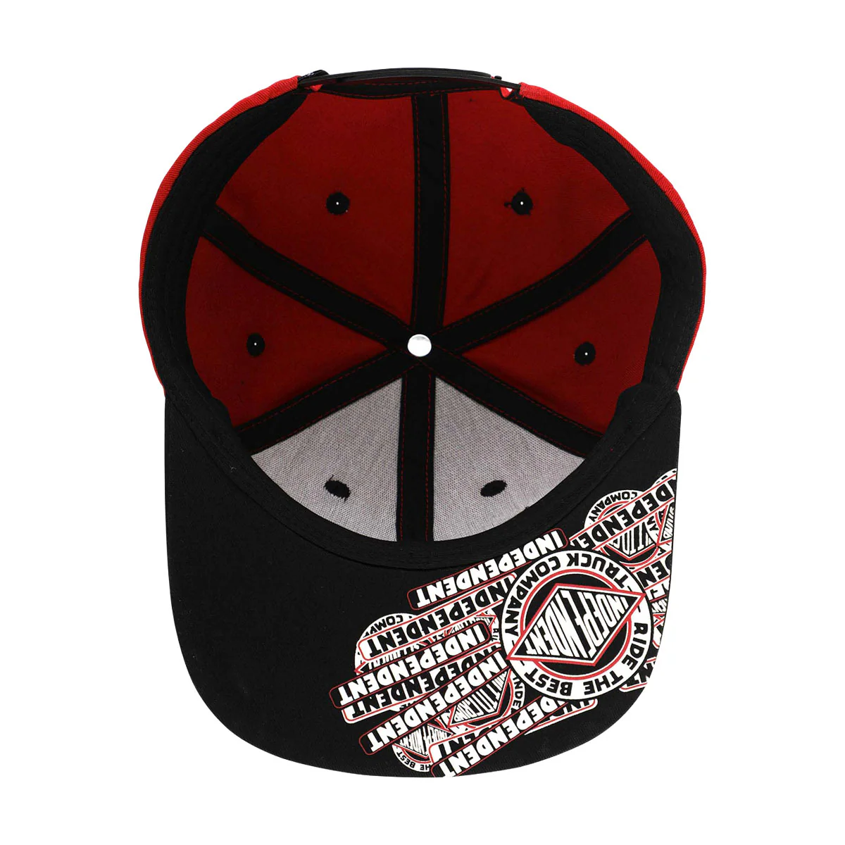 Independent Sticker Slap Snapback Hat - Maroon/Black - Image 7