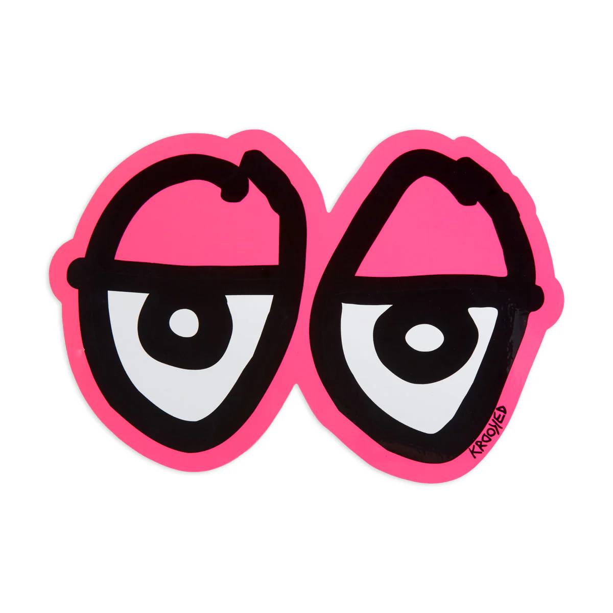 Krooked Eyes Di-Cut LG Sticker - Pink