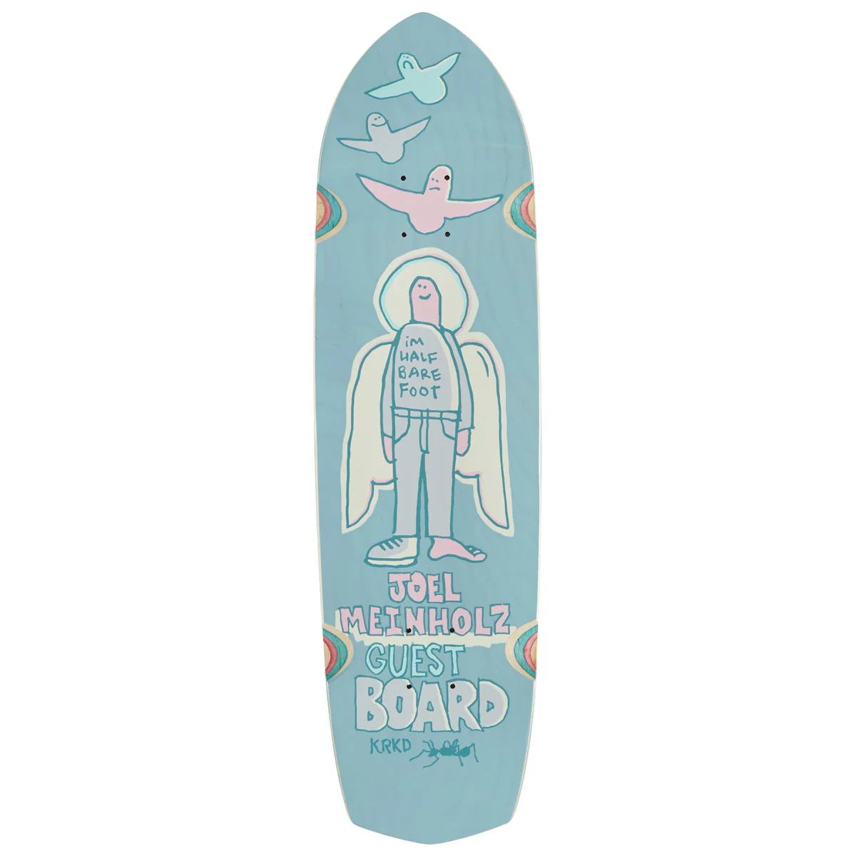 Krooked Joel Meinholz Guest Pro Zig Zagger Skateboard Deck - Light Blue - 8.62"