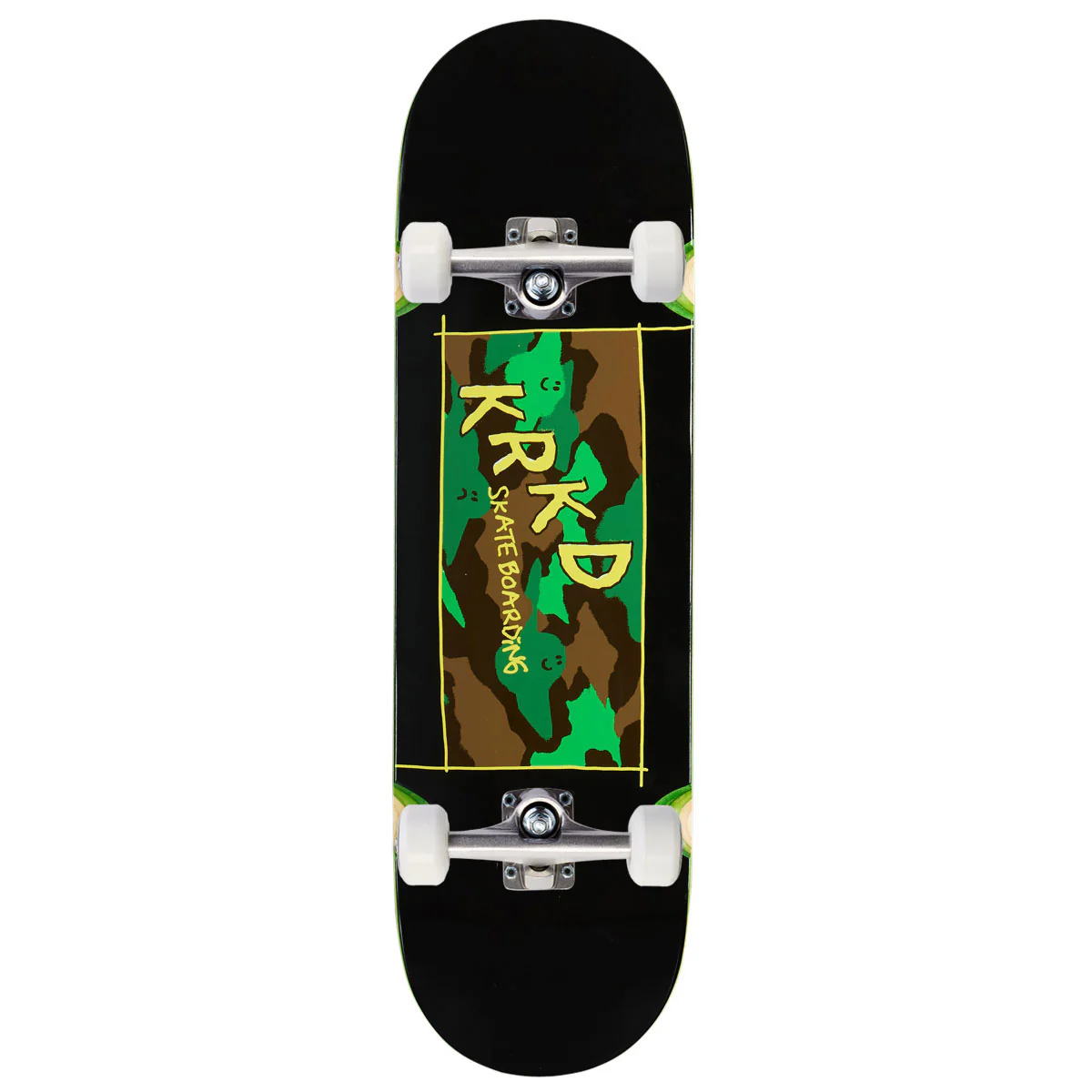 Krooked Kamo Wheel Wells Skateboard Complete - Black - 9.00"