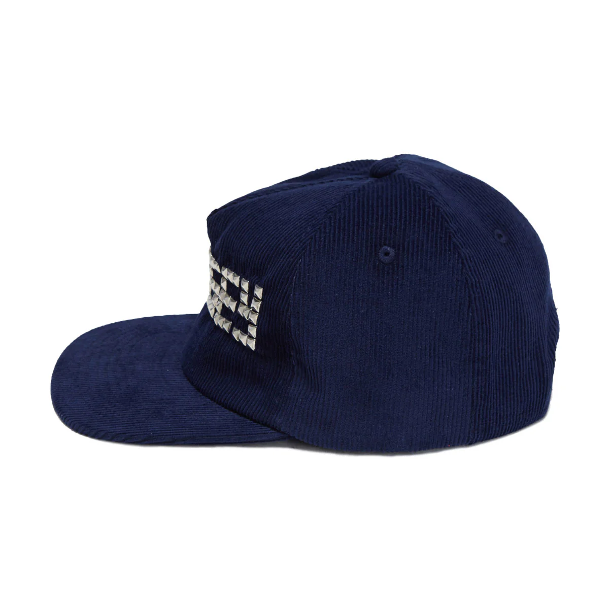 Loosey Studded Snapback Hat - Navy Corduroy - Image 4