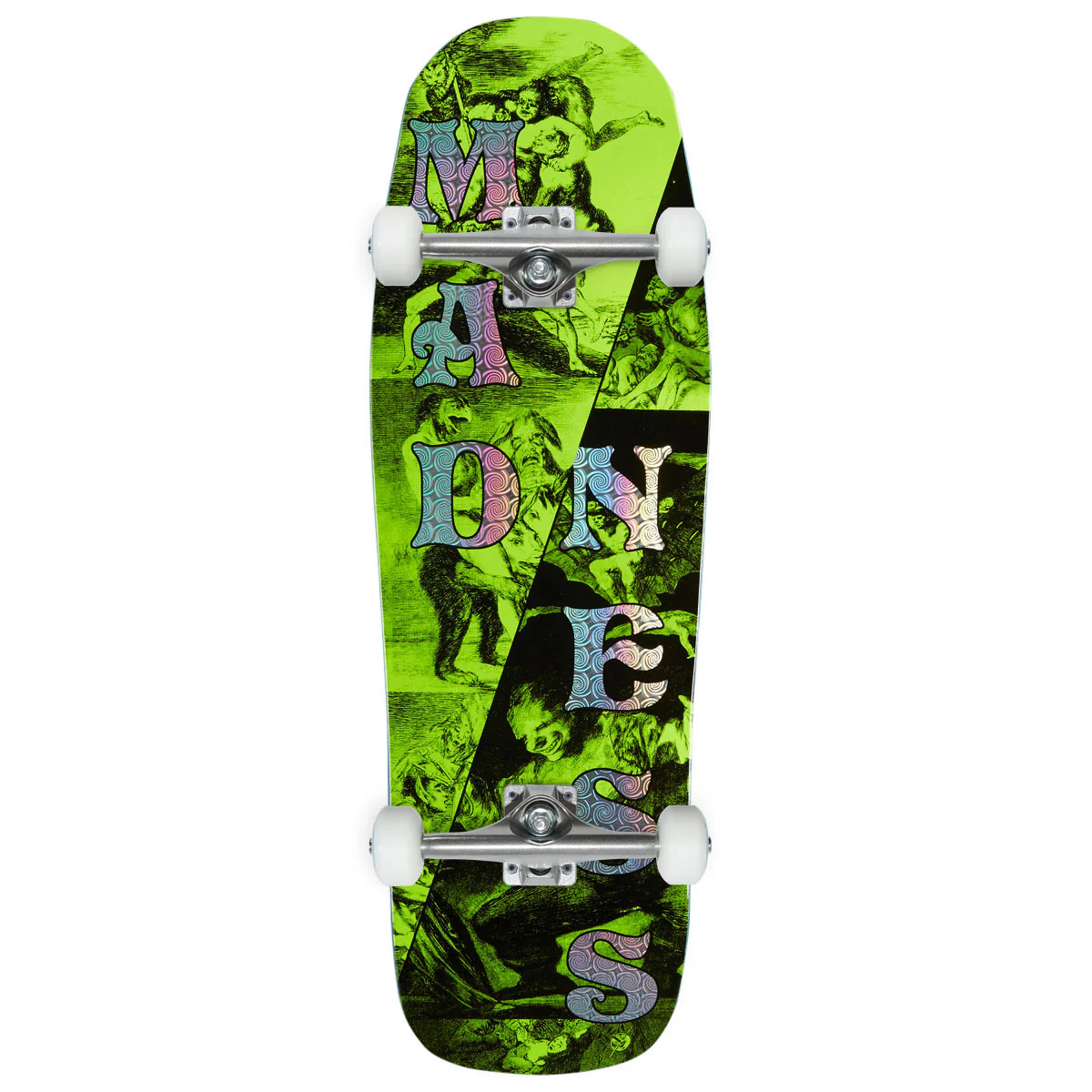 Madness Split R7 Skateboard Complete - Safety Yellow/Holographic - 10.00"