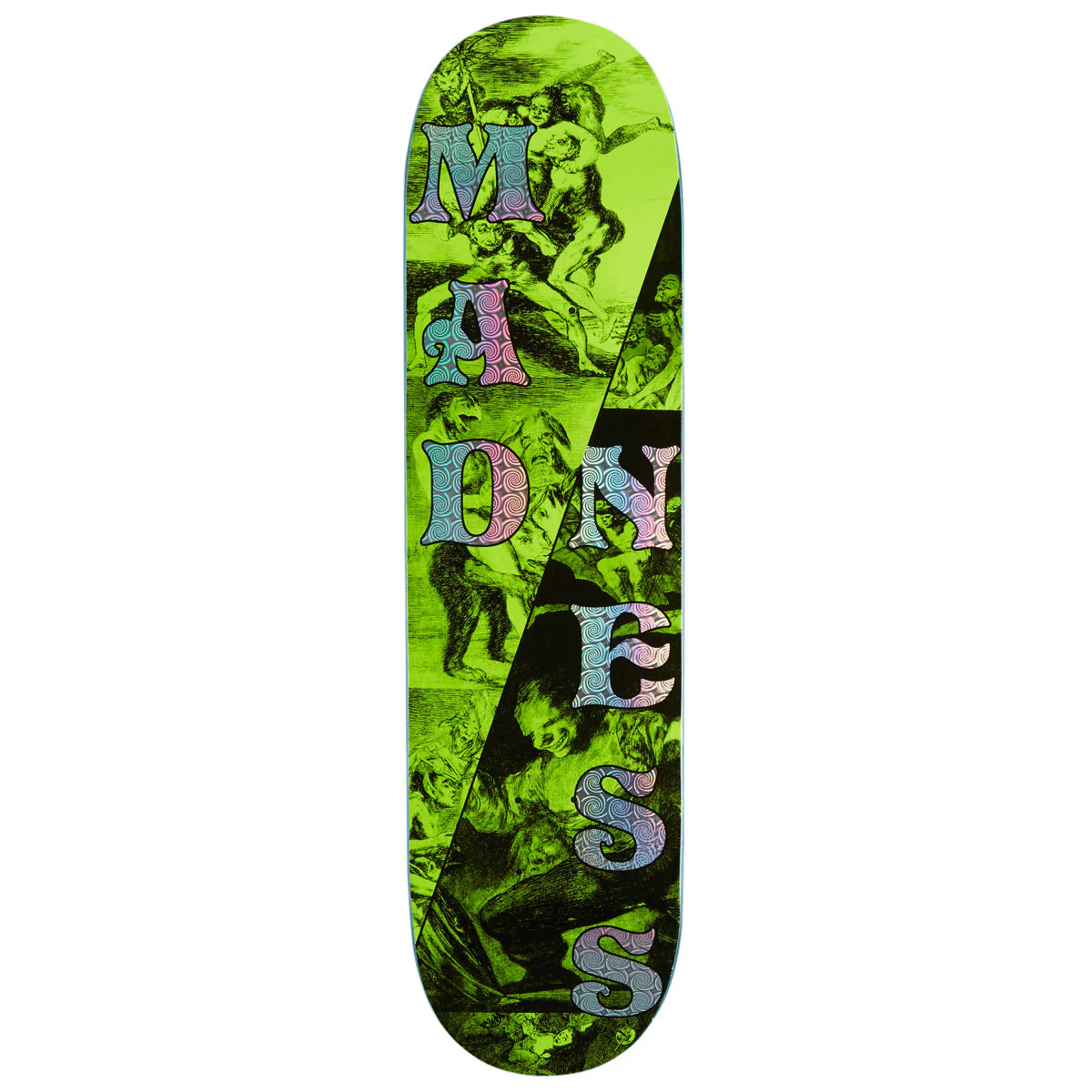 Madness Split R7 Skateboard Deck - Safety Yellow/Holographic - 8.25"
