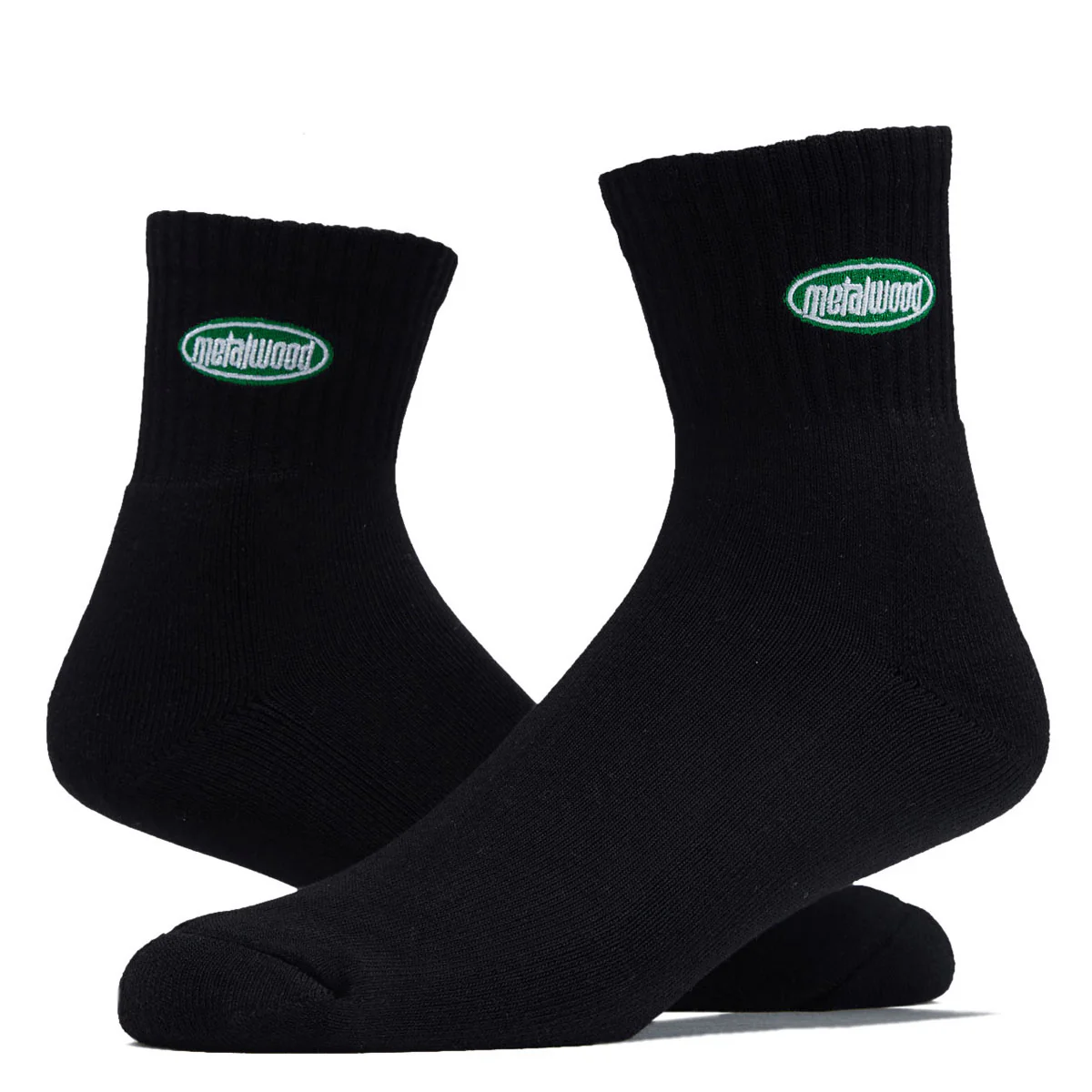 Metalwood Oval Logo Quarter Socks - Black - Image 2