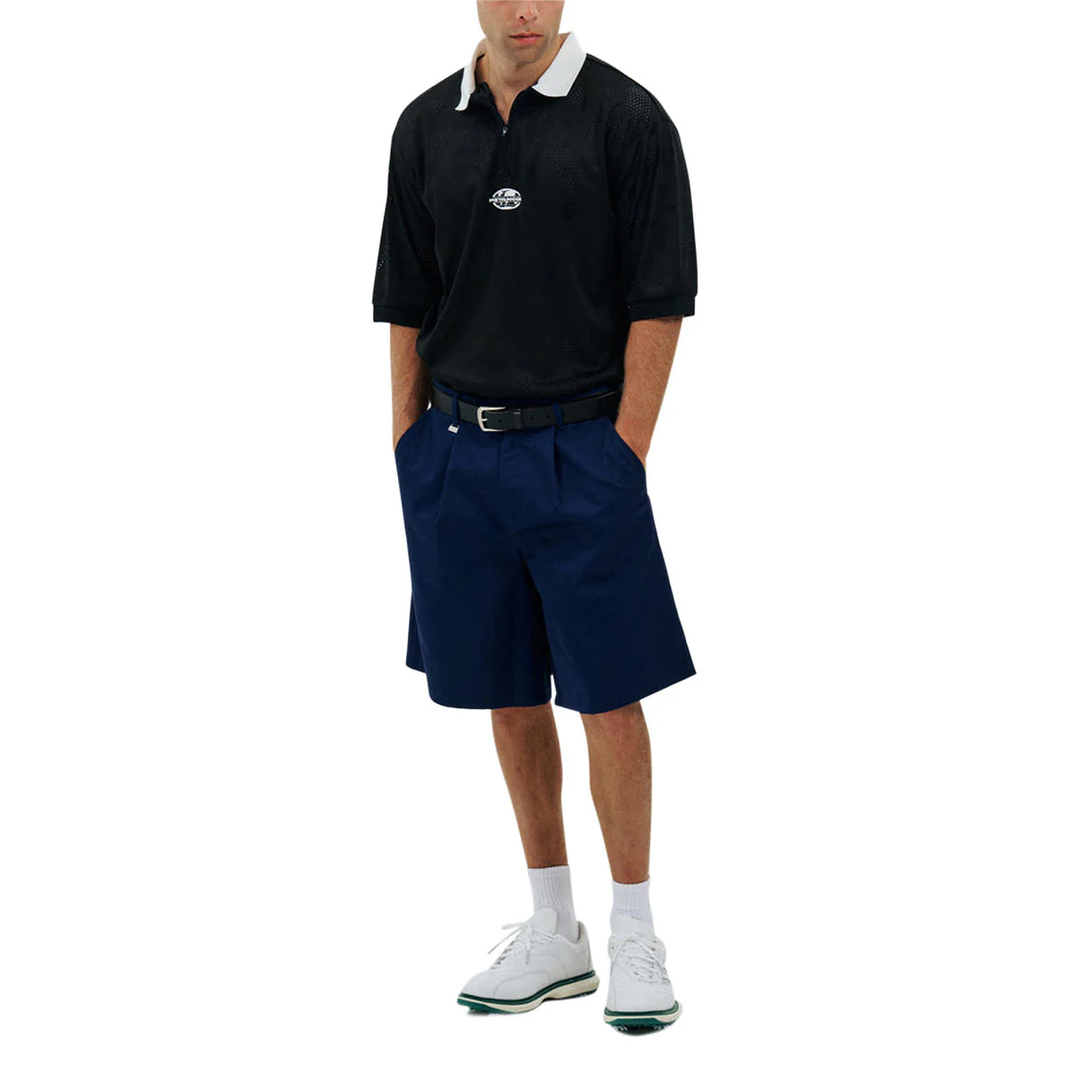 Metalwood Quarter Zip Jersey Polo Shirt - Black - Image 4