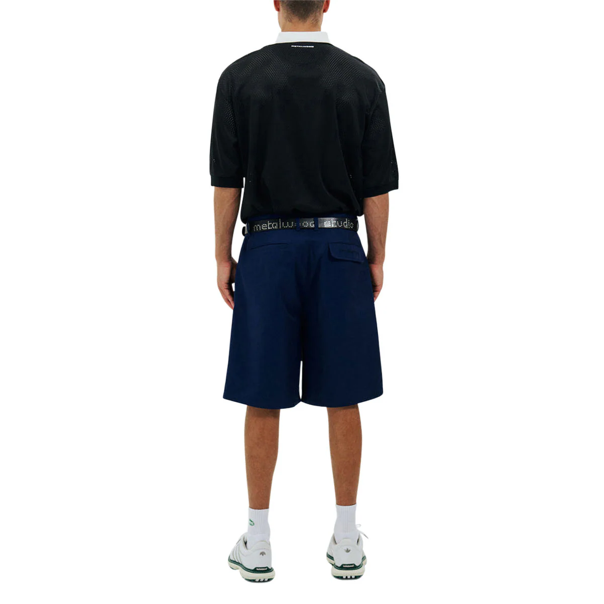 Metalwood Quarter Zip Jersey Polo Shirt - Black - Image 5