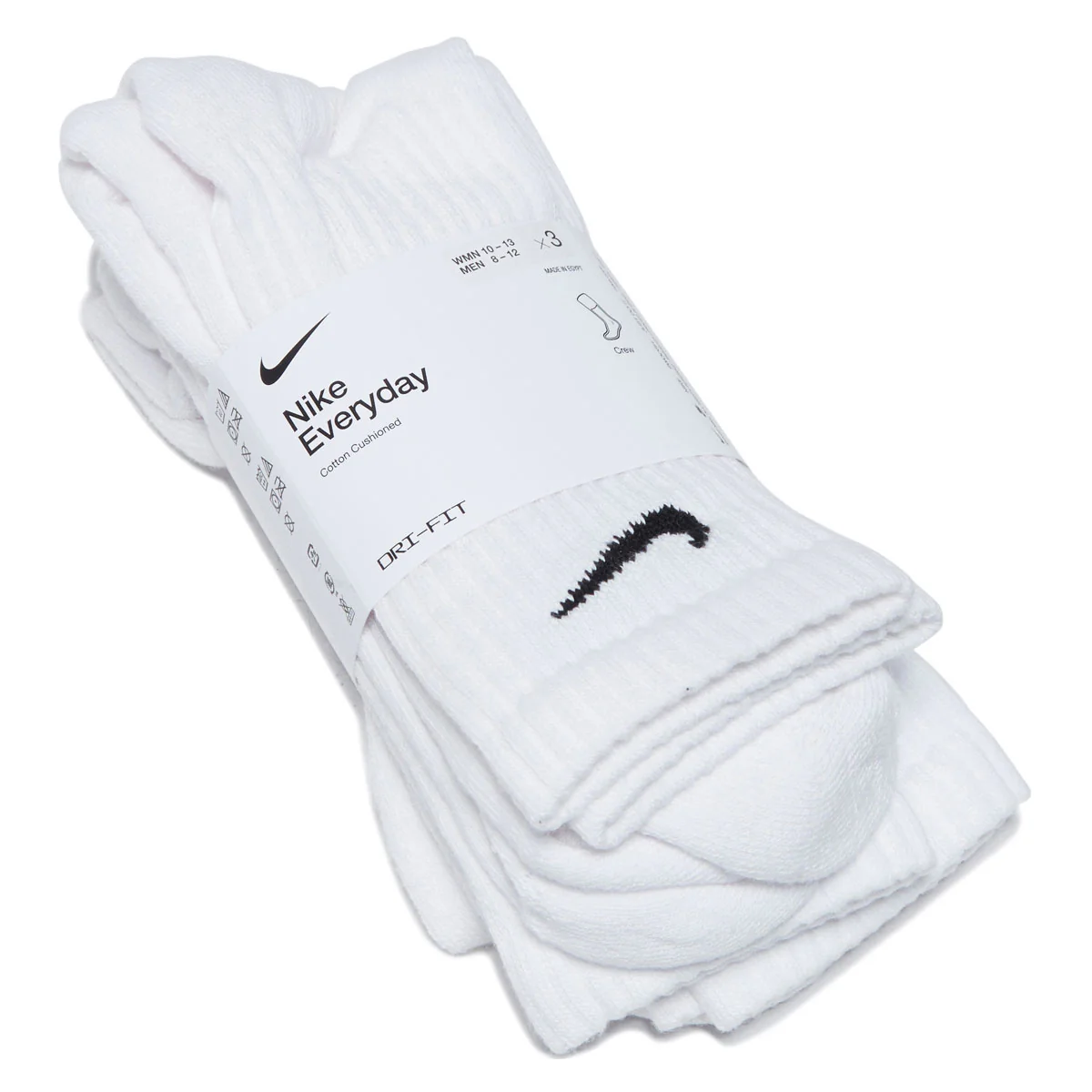 Nike Everyday Cushioned 3 Pack Of Socks - White/Black - Image 2
