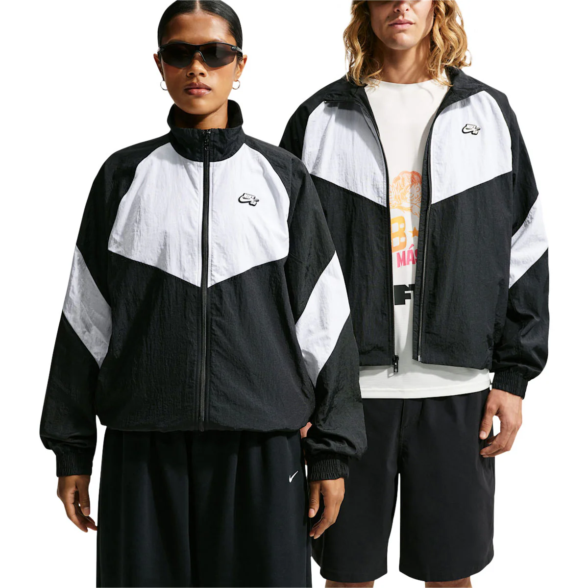 Nike SB Pavan Track Jacket - Black/Black/White/White - Image 3