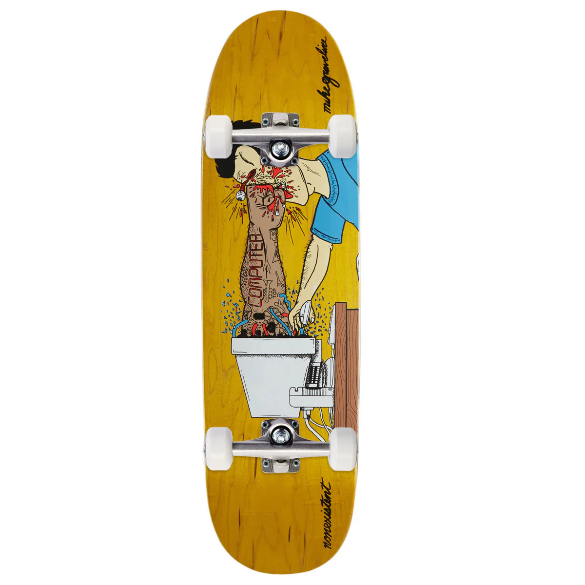 Nonexistent Mike Graveline Computer Pro Hybrid Football Shape Skateboard Complete - 8.75"