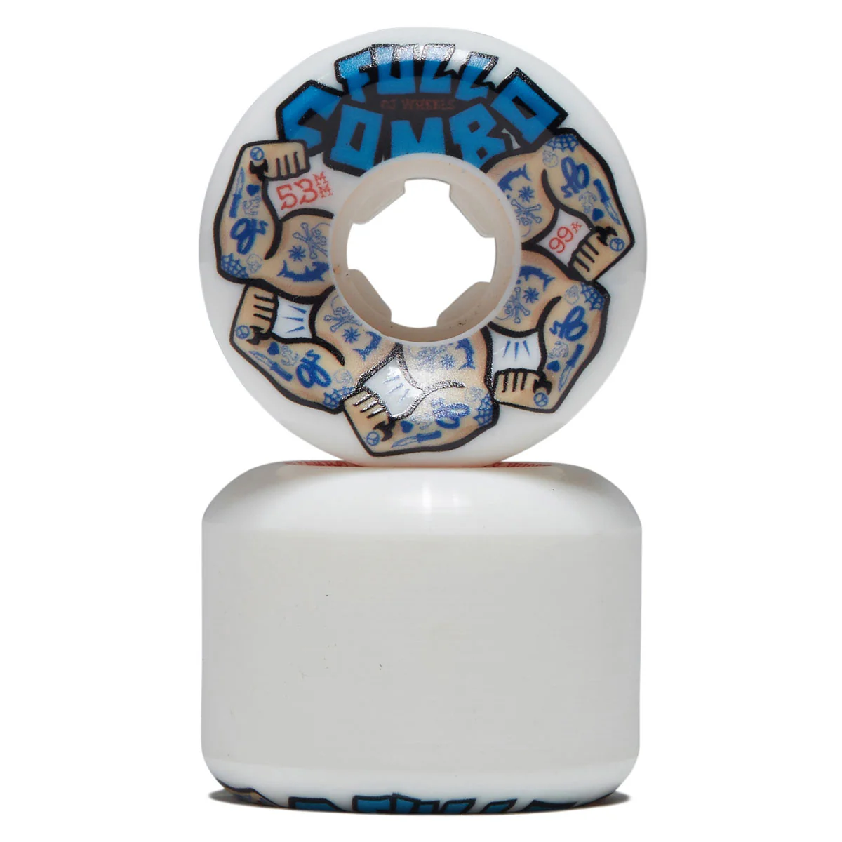OJ Team Elite Full Combo 99a Skateboard Wheels - White - 53mm