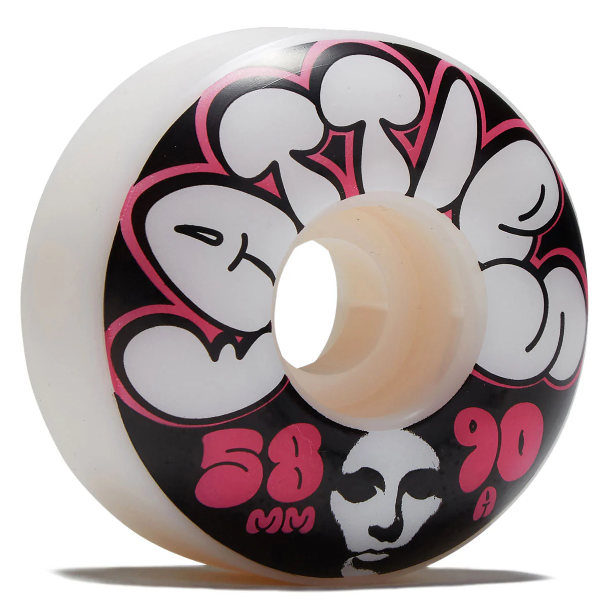Opera Fatties 90a Skateboard Wheels - White/Pink - 58mm