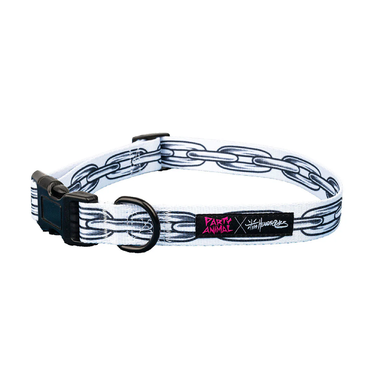 Party Animal x Tim Hendricks Chain Dog Collar - White