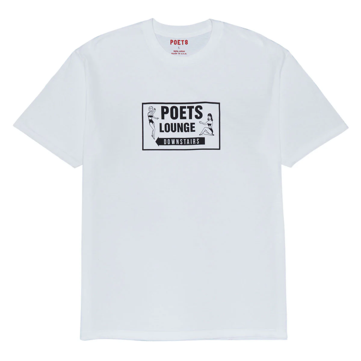 Poets Lounge Screened T-Shirt - White