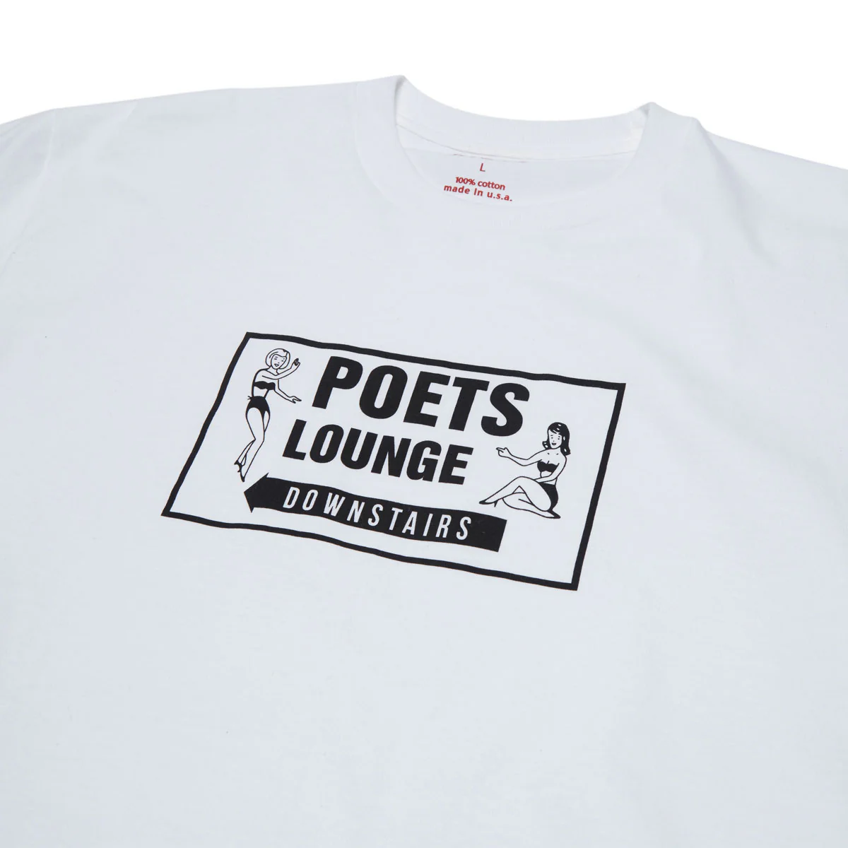 Poets Lounge Screened T-Shirt - White - Image 2