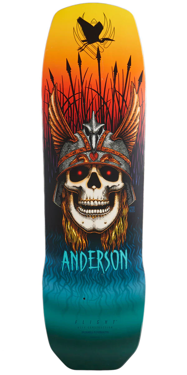 Powell-Peralta Flight Andy Anderson Crane Skull Skateboard Deck - 8.45"