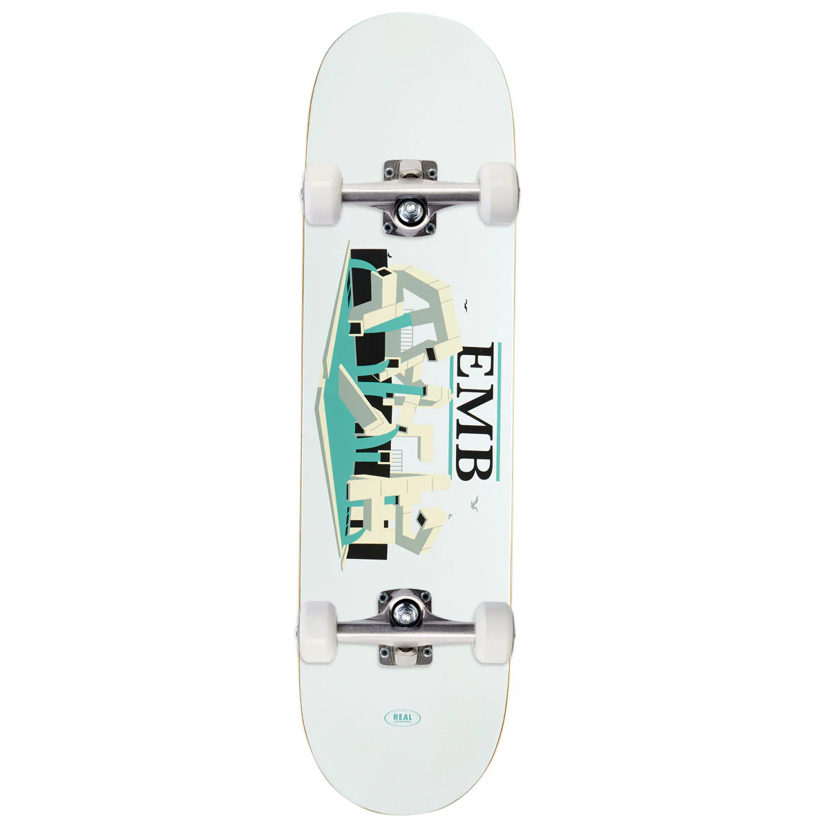 Real EMB Team Skateboard Complete - White - 8.25"