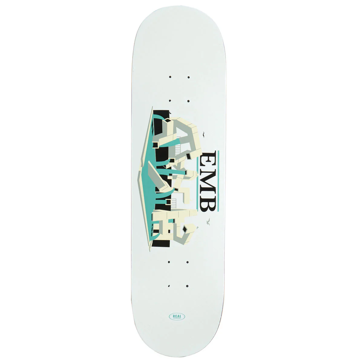 Real EMB Team Skateboard Deck - White - 8.50"