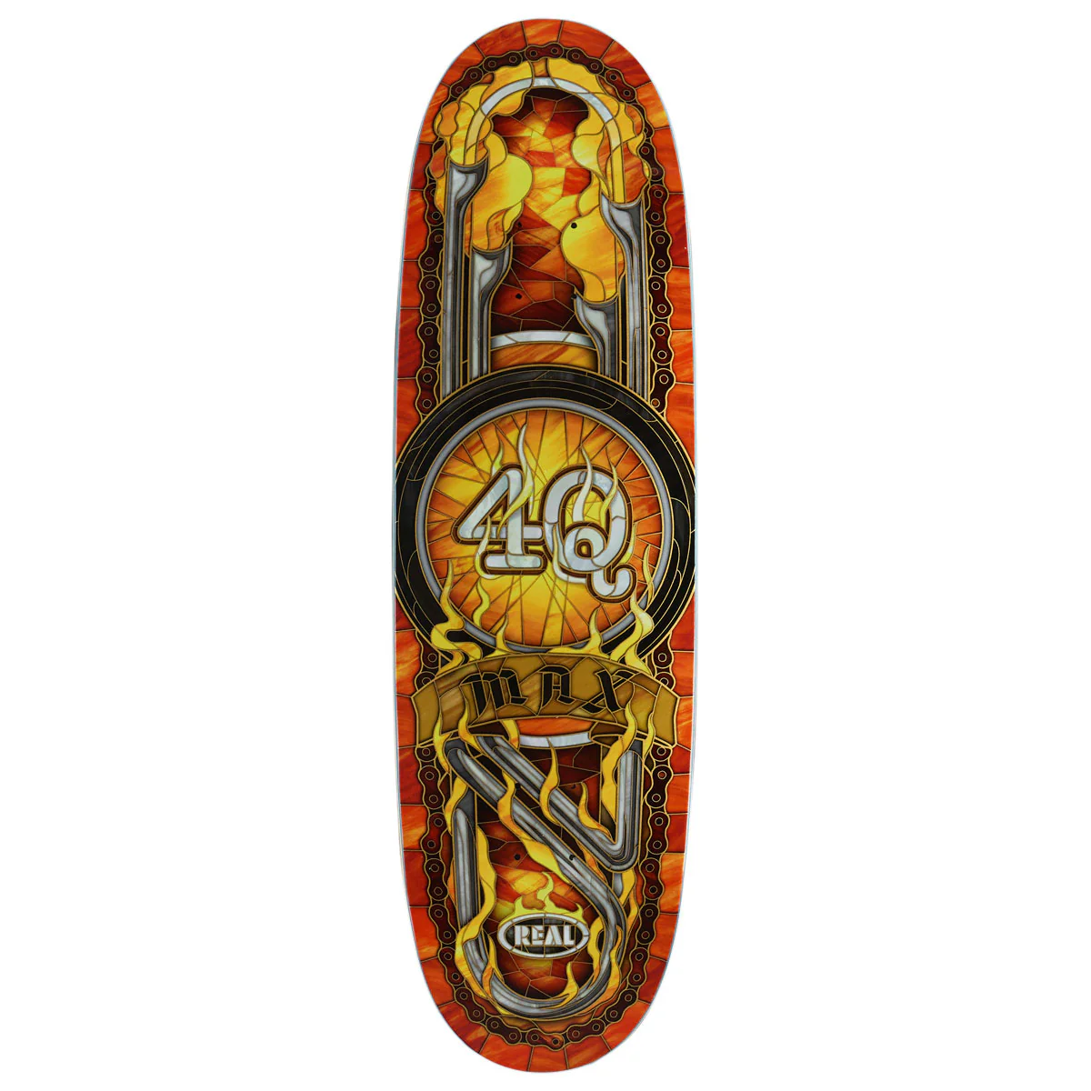Real Max Schaff 4Q Cathedral Skateboard Deck - 9.10"