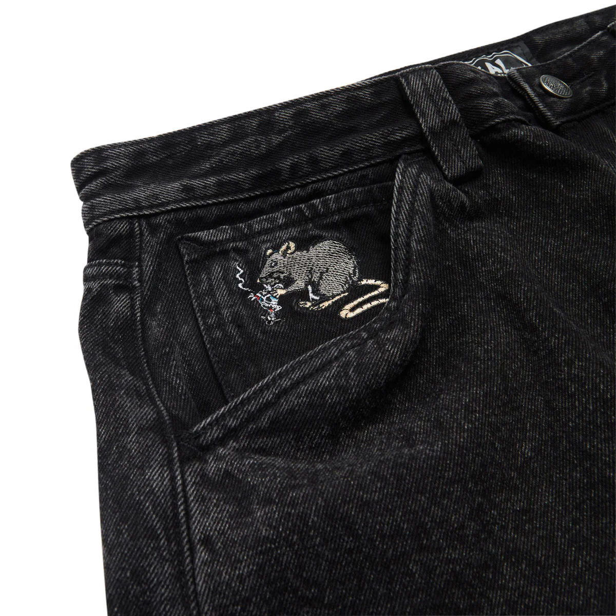 Real Street Cleaner Denim Shorts - Black Stone/Acid Wash - Image 4
