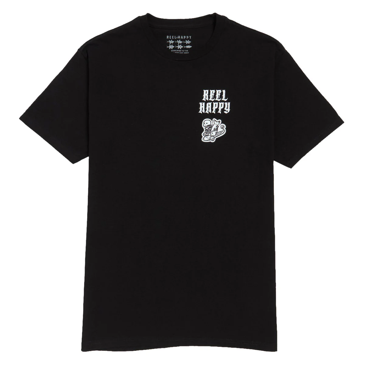 Reel Happy Fish & Bones T-Shirt - Black - Image 2