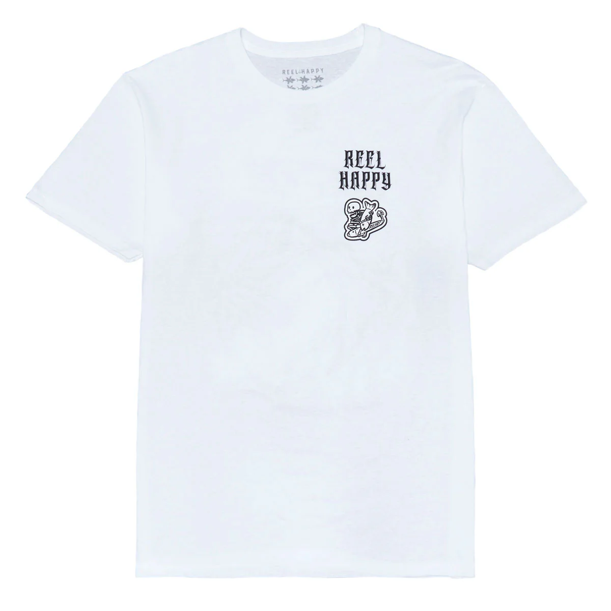 Reel Happy Fish & Bones T-Shirt - White - Image 2