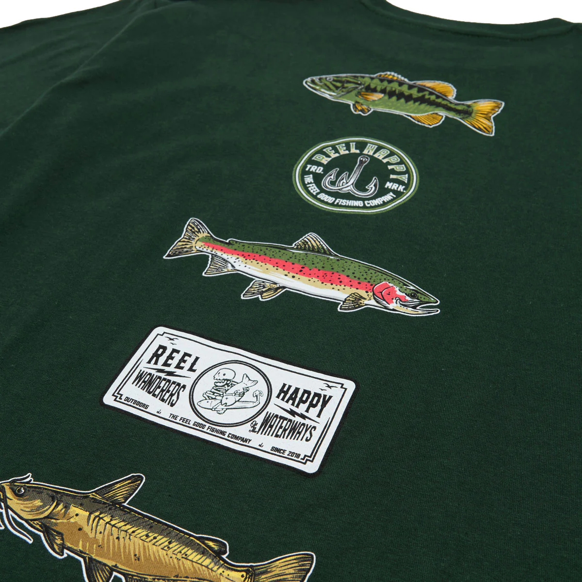 Reel Happy Freshies T-Shirt - Forest Green - Image 3
