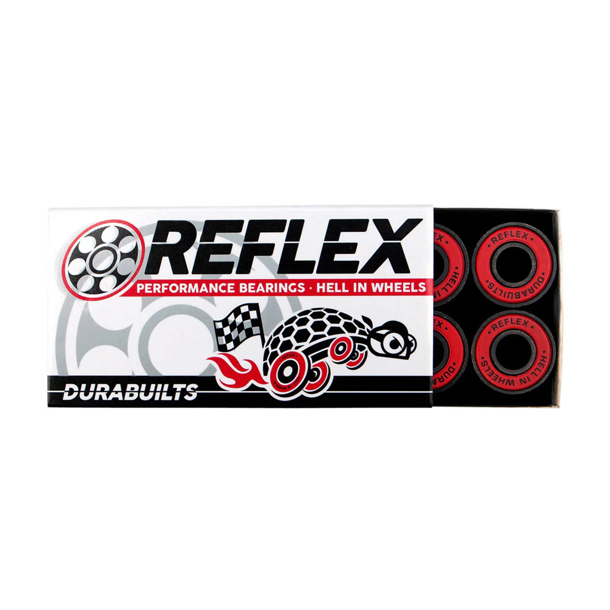 Reflex Durabuilt Bearings - Red/Black