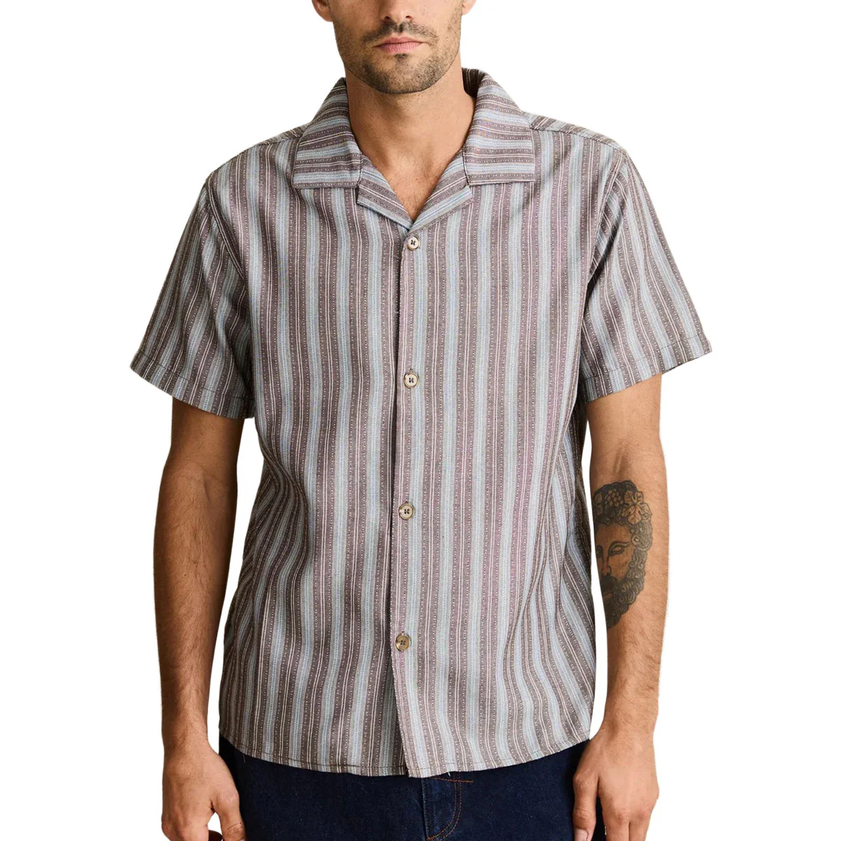 Rhythm Vacation Stripe Shirt - Chocolate