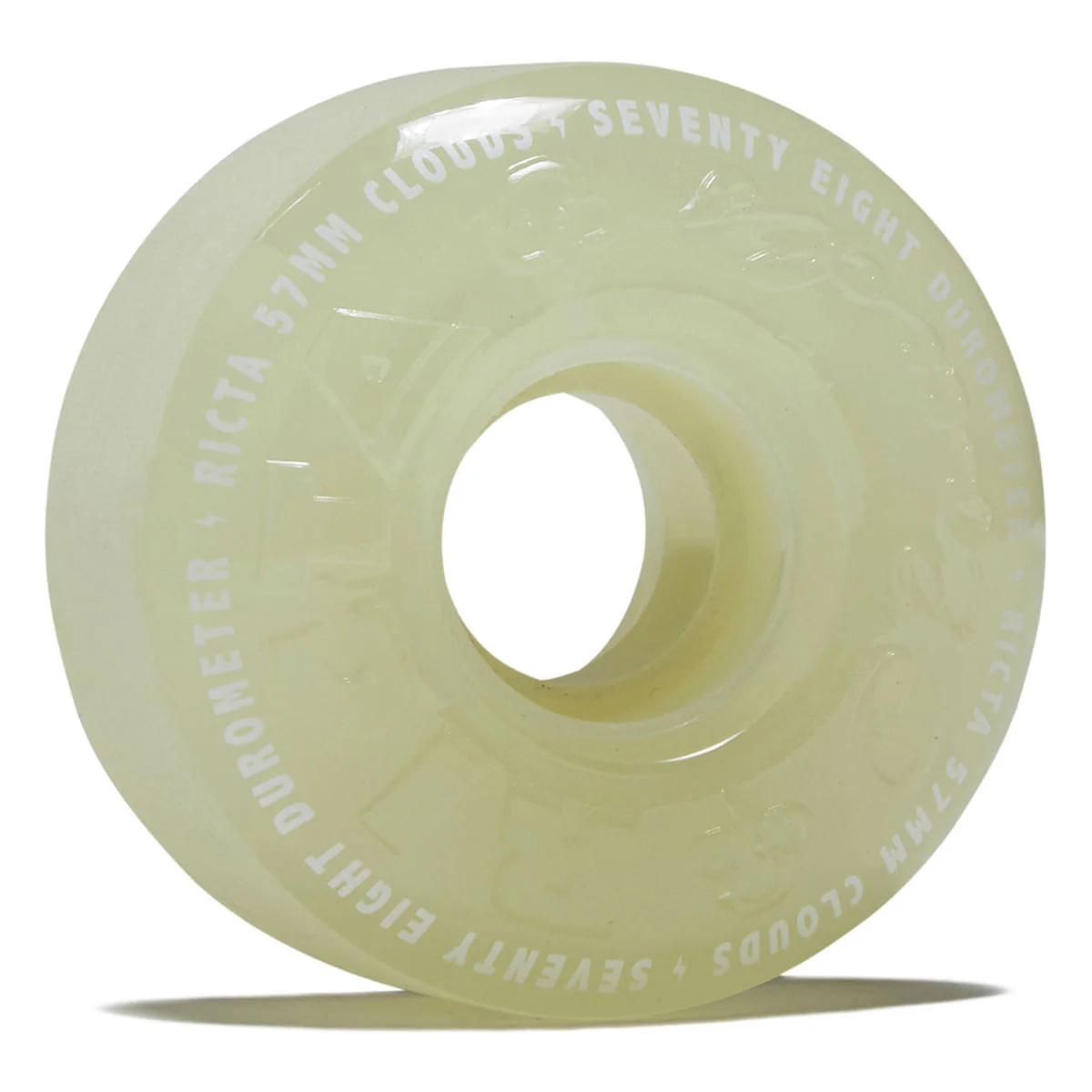 Ricta Clouds 78a Skateboard Wheels - Glow In The Dark Aqua - 57mm