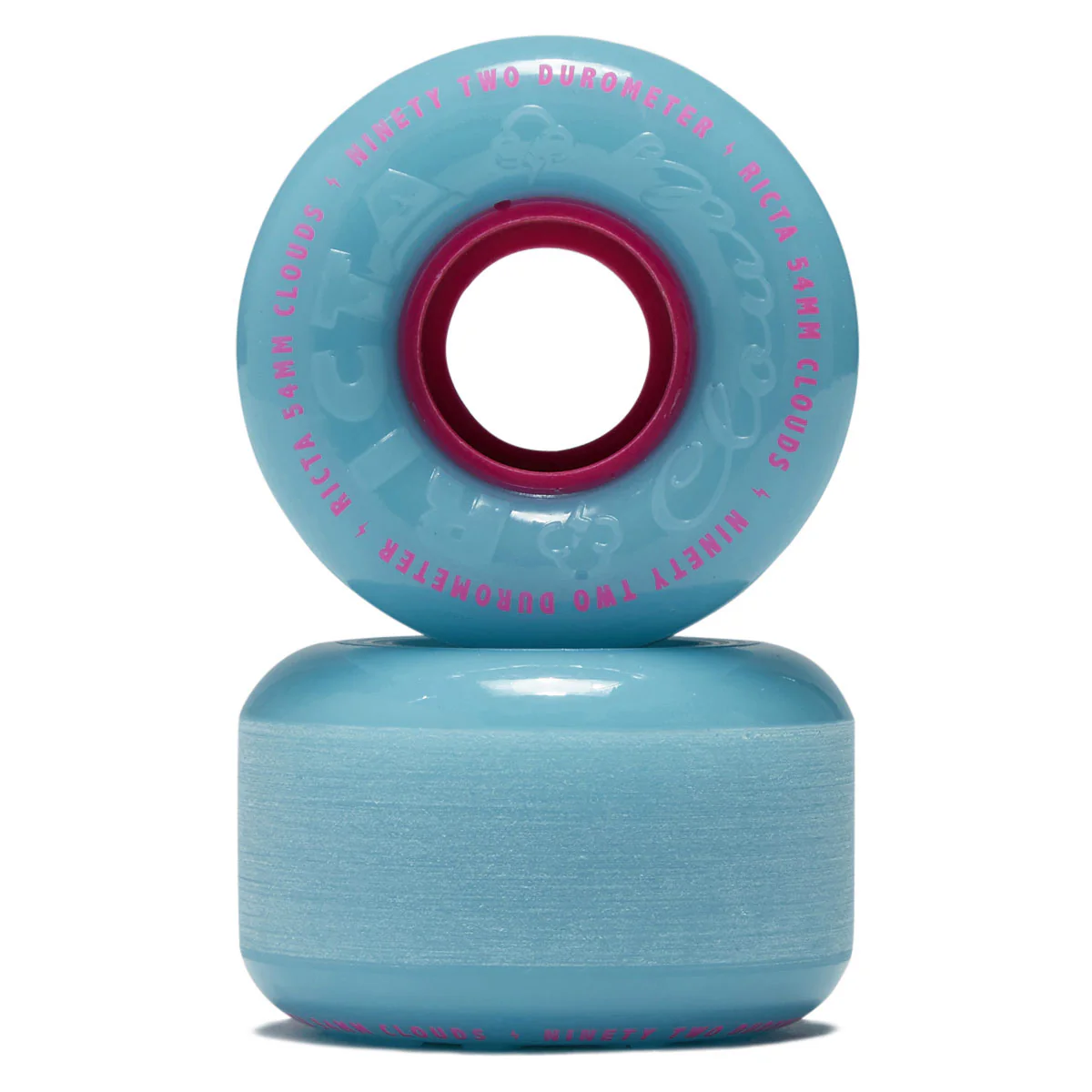 Ricta Clouds 92a Skateboard Wheels - Blue/Pink - 54mm - Image 2