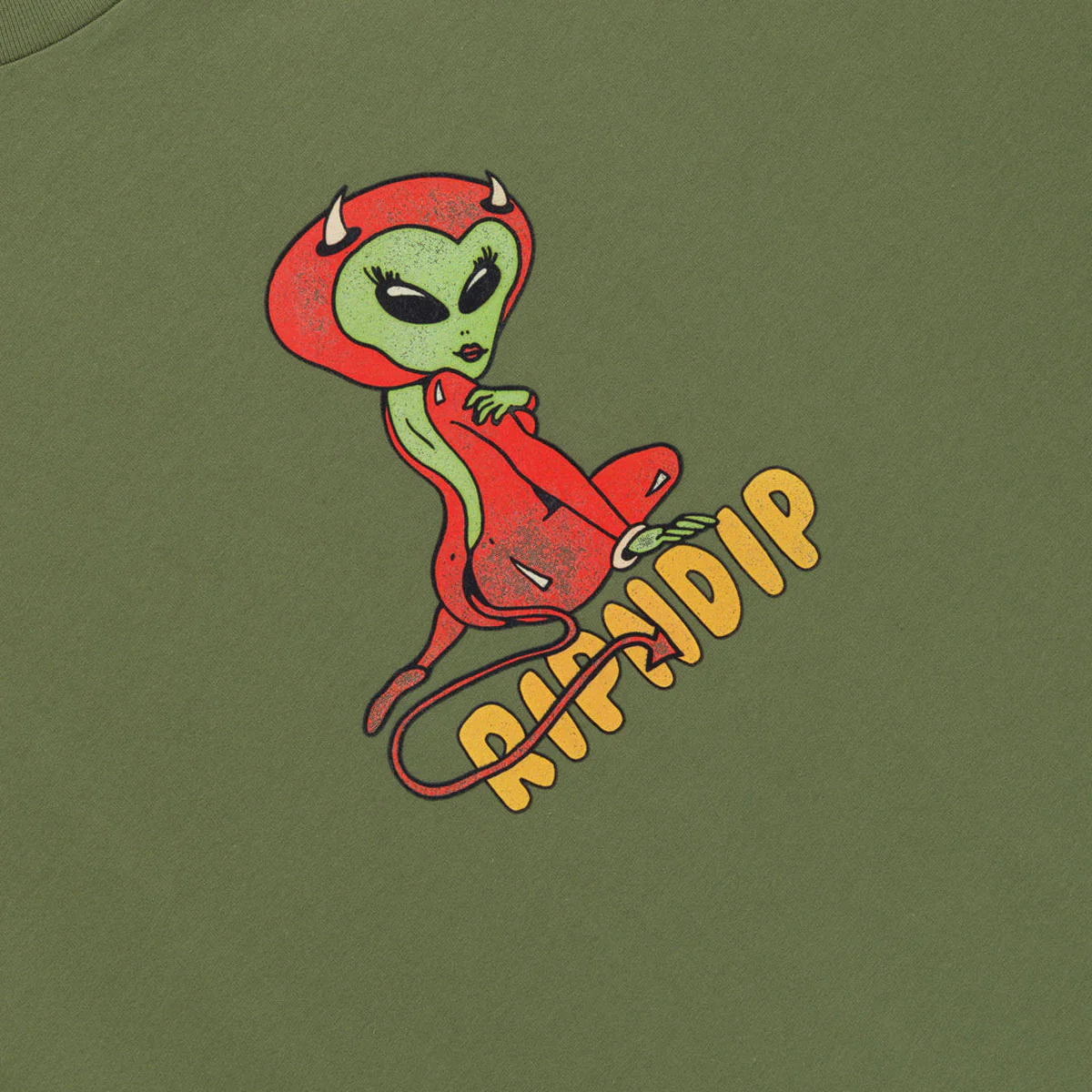 RIPNDIP Devil Alien T-Shirt - Dusty Forest - Image 2