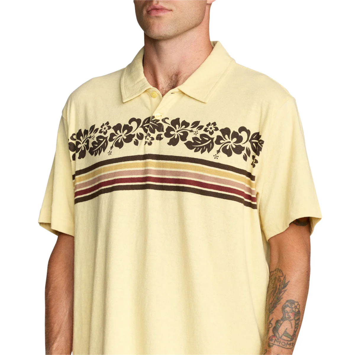 RVCA Cutback Polo Shirt - Butter - Image 3