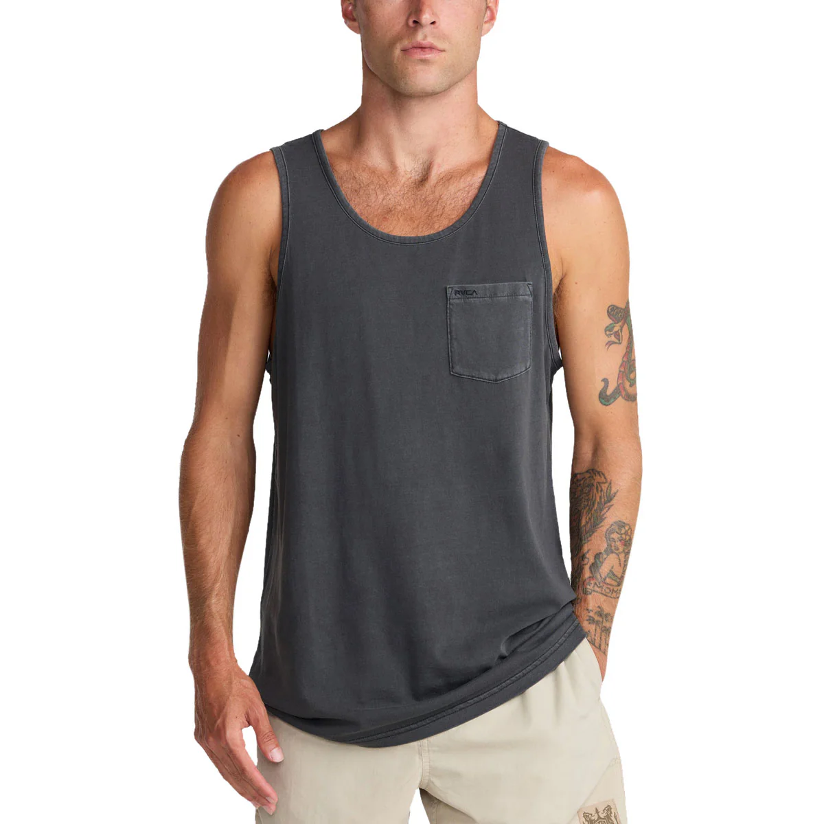 RVCA PTC 2 Pigment Tank Top - Pirate Black - Image 2