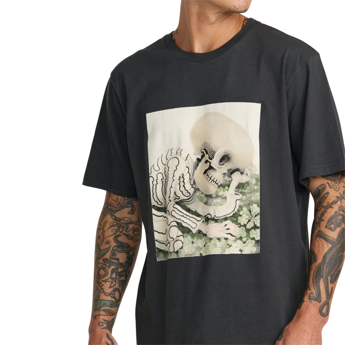 RVCA Sleepy Skeleton T-Shirt - Pirate Black - Image 5