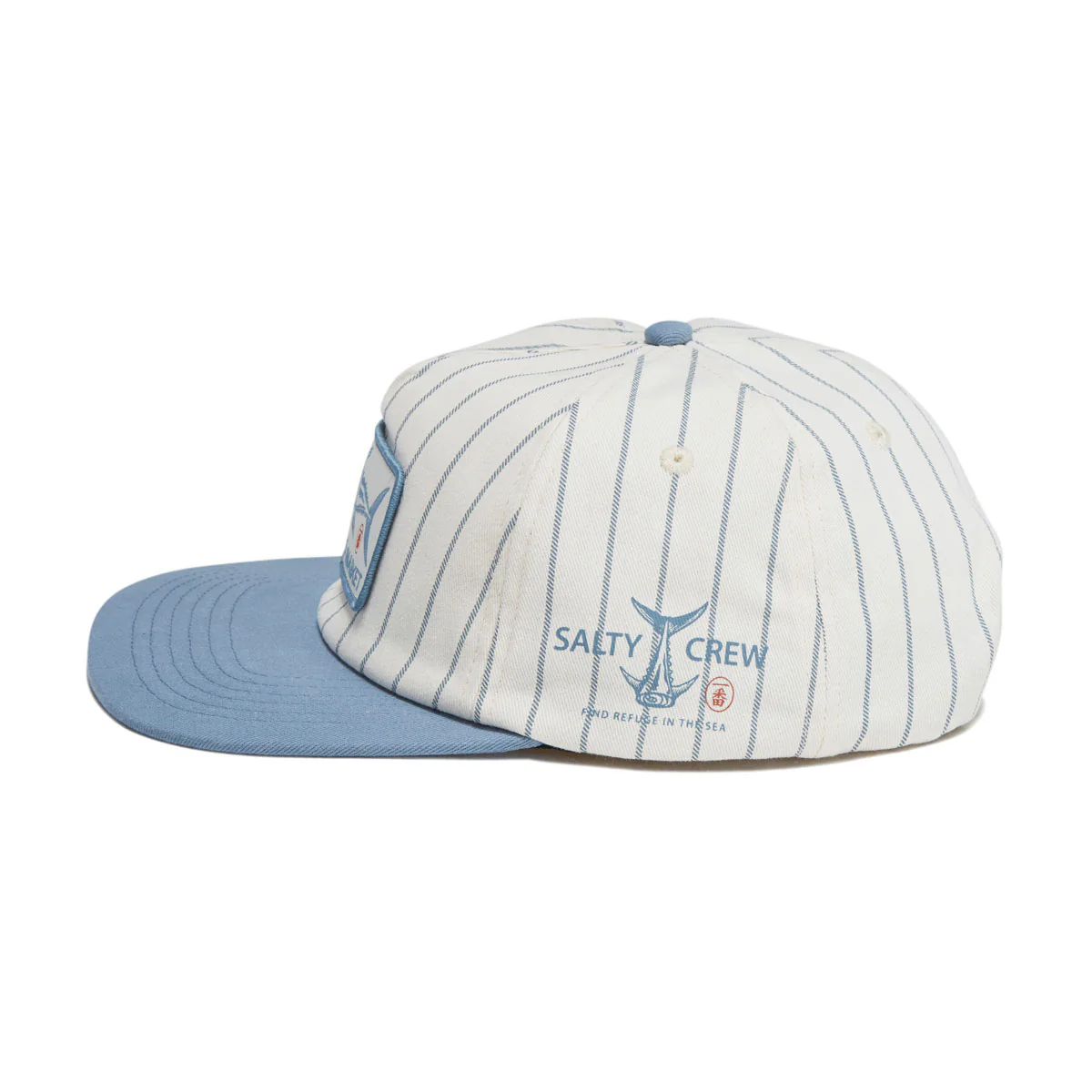 Salty Crew Fish Market Snapback Hat - Off White/Slate - Image 3