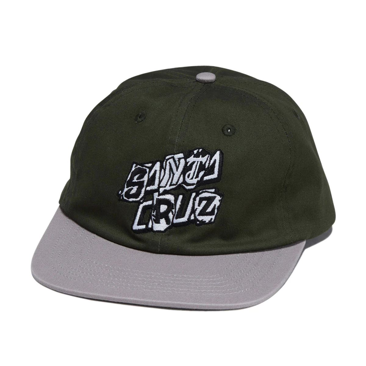 Santa Cruz Pay Off Stack Strip Snapback Hat - Forest/Grey